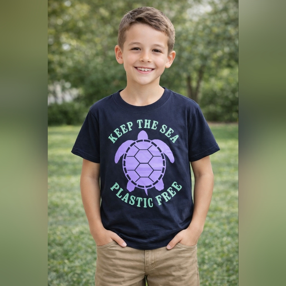 ReCyclo “Keep the Sea Plastic Free” Turtle Graphic T-Shirt Size XL
